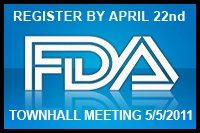 Register for May 5th FDA, CDRH Townhall meeting by April 22nd